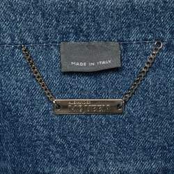 Pre Owned Alexander McQueen Blue Denim Cold Shoulder Jacket S