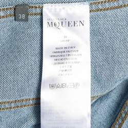 Pre Owned Alexander McQueen Blue Denim Cold Shoulder Jacket S