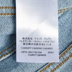 Pre Owned Alexander McQueen Blue Denim Cold Shoulder Jacket S