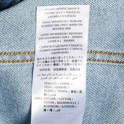 Pre Owned Alexander McQueen Blue Denim Cold Shoulder Jacket S