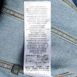 Pre Owned Alexander McQueen Blue Denim Cold Shoulder Jacket S