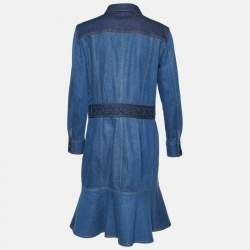 Alexander McQueen Blue Denim Buttoned Front Dress L