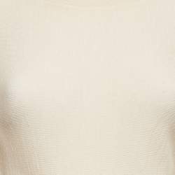 Pre Owned Alexander McQueen Cream Wool Knit Full Sleeves Top M