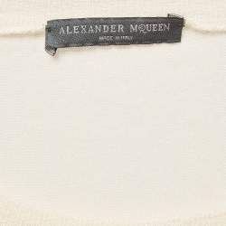 Pre Owned Alexander McQueen Cream Wool Knit Full Sleeves Top M