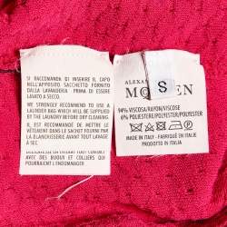 Pre Owned Alexander McQueen Pink Textured Knit Sheath Dress S