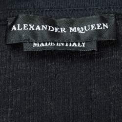 Pre Owned Alexander McQueen Black Logo Print Cotton Knit T-Shirt XL