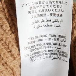 Pre Owned Alexander McQueen Brown Wool Blend Rib Knit Midi Dress L