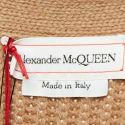 Pre Owned Alexander McQueen Brown Wool Blend Rib Knit Midi Dress L