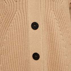 Pre Owned Alexander McQueen Brown Wool Blend Rib Knit Midi Dress L