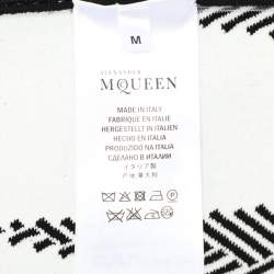 Pre Owned Alexander McQueen Black/White Knit Flared Mini Skirt M