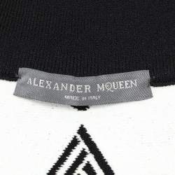 Pre Owned Alexander McQueen Black/White Knit Flared Mini Skirt M