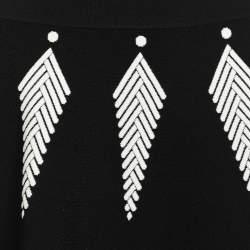 Pre Owned Alexander McQueen Black/White Knit Flared Mini Skirt M