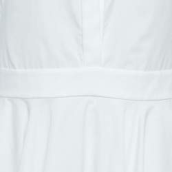 Pre Owned Alexander McQueen White Poplin Ruffled High-Low Mini Dress M