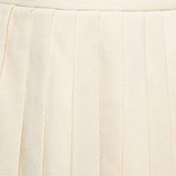 Alexander McQueen Cream Wool Pleated Mini Skirt S