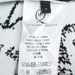 Pre Owned Alexander McQueen Black Chalkboard Jacquard Knit Midi Tank Dress M