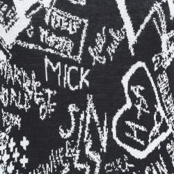 Pre Owned Alexander McQueen Black Chalkboard Jacquard Knit Midi Tank Dress M