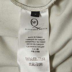 McQ by Alexander McQueen Black Jersey Printed Pencil Midi Skirt M