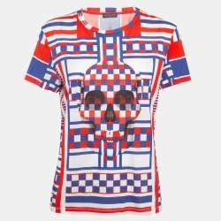 Pre Owned Alexander McQueen Multicolor Skull Print Crew Neck T-Shirt M