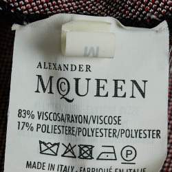 Pre Owned Alexander McQueen Black Patterned Knit Midi Dress M