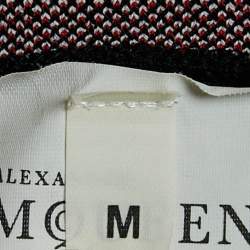 Pre Owned Alexander McQueen Black Patterned Knit Midi Dress M