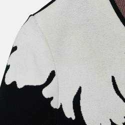 Pre Owned Alexander McQueen Black Patterned Knit Midi Dress M