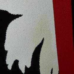 Pre Owned Alexander McQueen Black Patterned Knit Midi Dress M