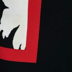 Pre Owned Alexander McQueen Black Patterned Knit Midi Dress M