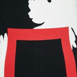 Pre Owned Alexander McQueen Black Patterned Knit Midi Dress M