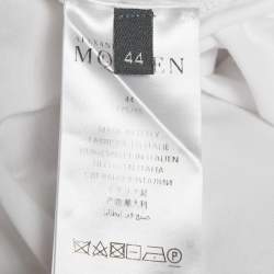 Pre Owned Alexander McQueen White Embellished Cotton T-Shirt M
