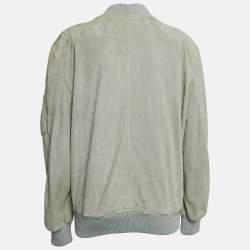 Alexander McQueen Grey Suede Zip-Up Jacket L