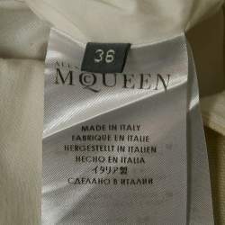 Pre Owned Alexander McQueen Cream Cotton Sleeveless Mini Dress XS