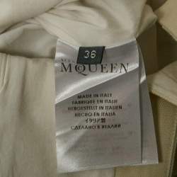 Pre Owned Alexander McQueen Cream Cotton Sleeveless Mini Dress XS