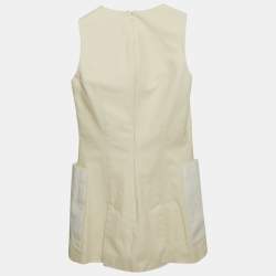 Pre Owned Alexander McQueen Cream Cotton Sleeveless Mini Dress XS