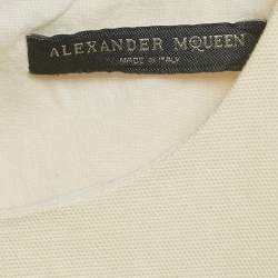 Pre Owned Alexander McQueen Cream Cotton Sleeveless Mini Dress XS