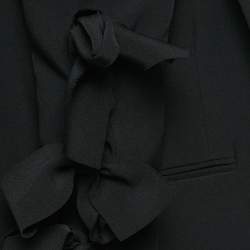 Pre Owned Alexander McQueen Black Crepe Cut-Out Tie-Up Detail Blazer S