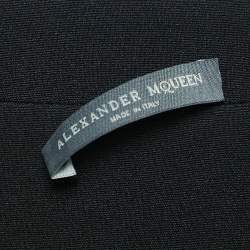 Pre Owned Alexander McQueen Black Crepe Cut-Out Tie-Up Detail Blazer S