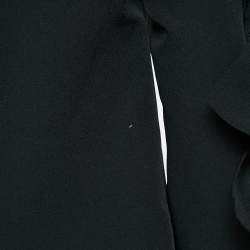 Pre Owned Alexander McQueen Black Crepe Cut-Out Tie-Up Detail Blazer S