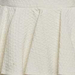 Alexander McQueen Off-White Textured Crepe Flounce Short Dress L