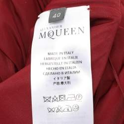 Alexander McQueen Burgundy Fabric Midi Dress S
