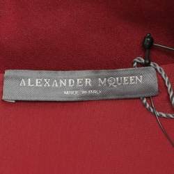 Alexander McQueen Burgundy Fabric Midi Dress S