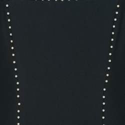 Pre Owned Alexander McQueen Green Fabric Pearl Embellished Midi Dress M