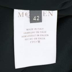 Pre Owned Alexander McQueen Green Fabric Pearl Embellished Midi Dress M