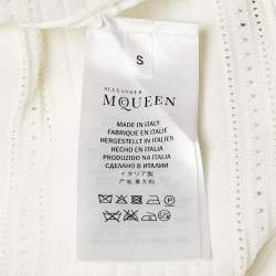 Pre Owned Alexander McQueen White Patterned Jersey Short Dress S