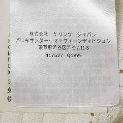 Pre Owned Alexander McQueen White Patterned Jersey Short Dress S