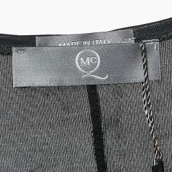 Pre Owned Alexander McQueen Black Coated Jersey Knot Detail Midi Dress S