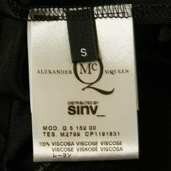 Pre Owned Alexander McQueen Black Coated Jersey Knot Detail Midi Dress S