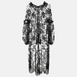 Pre Owned Alexander McQueen Black Lace Dress M