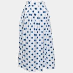 Alexander McQueen White Polka Dot Midi Skirt S