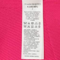 Alexander McQueen Pink Stretch Fabric Crop Top Cardigan S