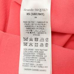 Pre Owned Alexander McQueen Coral Stretch Fabric Off The Shoulder Top XS